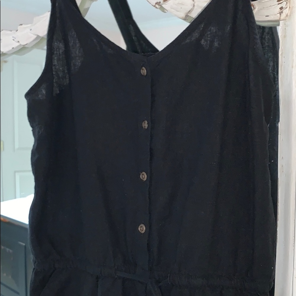 Vintage Linen Black Romper - Picture 3 of 3